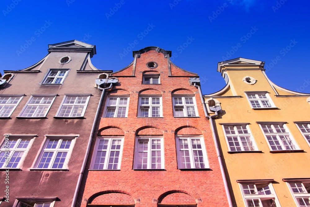 Gdansk city - Dlugi Targ. Poland landmarks. Filtered colors style.