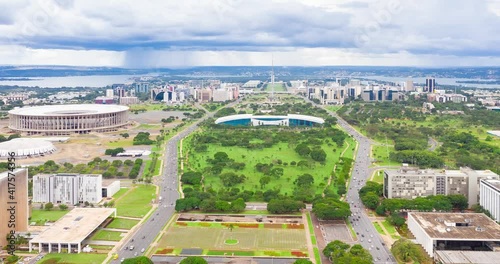 Brasília DF, avenue of the monumental axis in the Federal District, Brasilia, Brazil