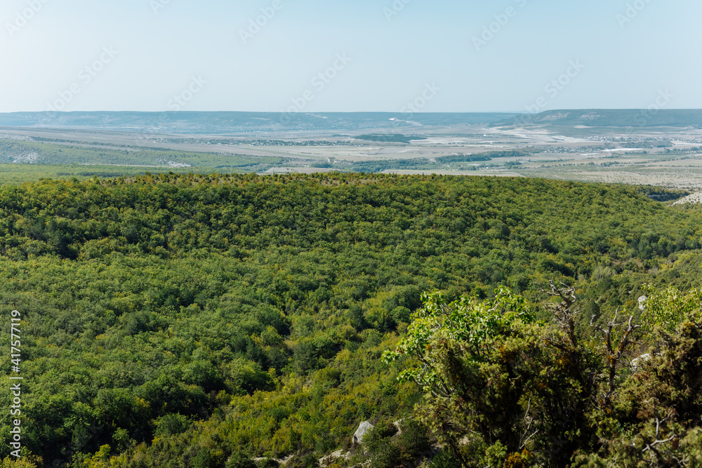 The view from the observation deck in Chufut-Kale. Bakhchisarai.Crimea.