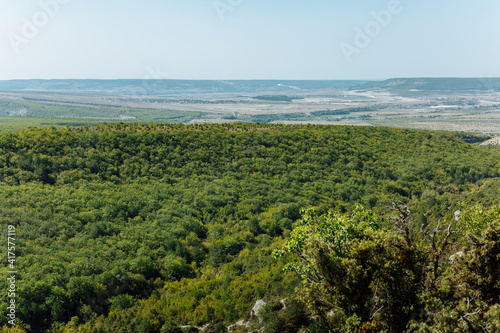 The view from the observation deck in Chufut-Kale. Bakhchisarai.Crimea.