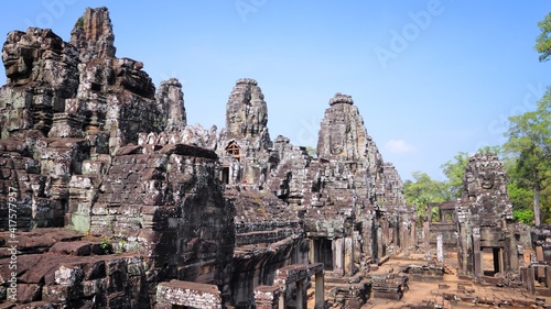 Cambodia - Angkor Thom. Cambodia landmark temple. Ruined temple remains.