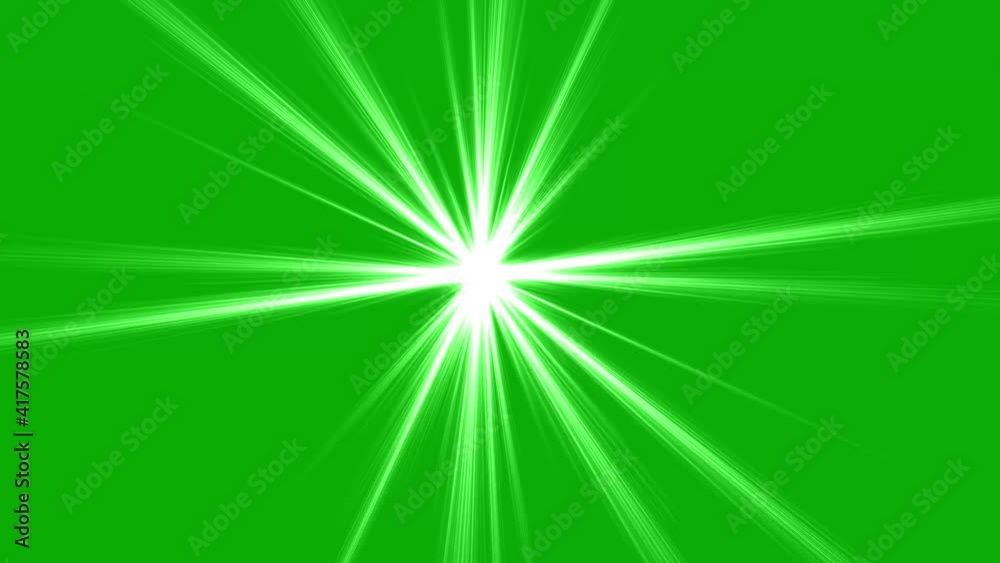 Rays of light motion graphics with green screen background