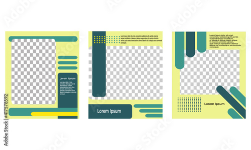 Set of Editable minimal square banner template, with stripe line shape. Suitable for social media post, web internet ads, elegant sale and discount promo.