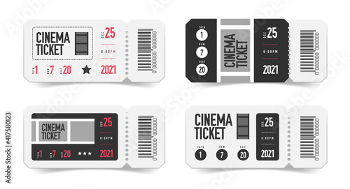 Cinema Tickets Realistic Set