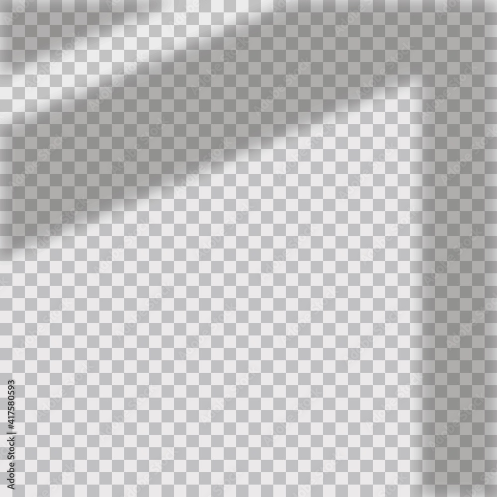 Transparent background wirt overlay shadow from window. Mockup of wall with sunlight and shadow. Vector Transparent background wirt overlay shadow from window. Mockup of wall with sunlight and shadow. Vector