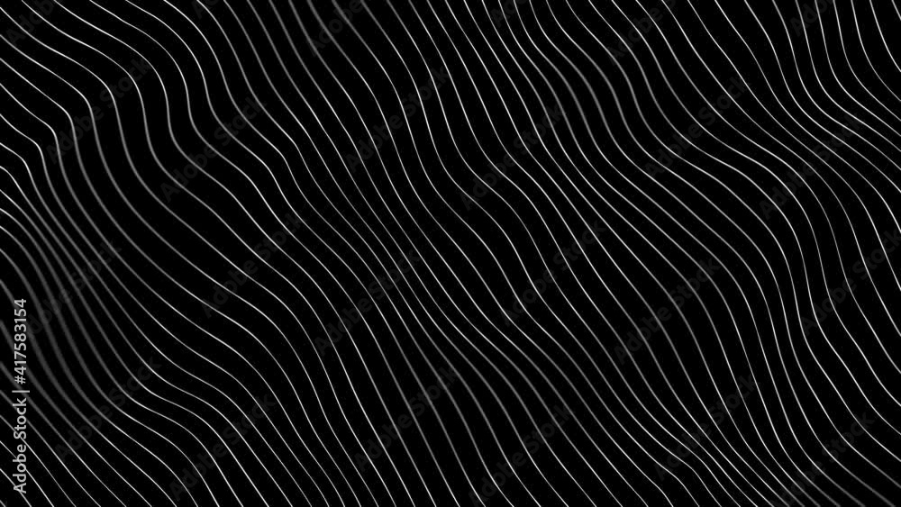 Abstract Waving lines Fx Background Loop/ 4k animation of an abstract fractal digital lines background with blur focus seamless looping