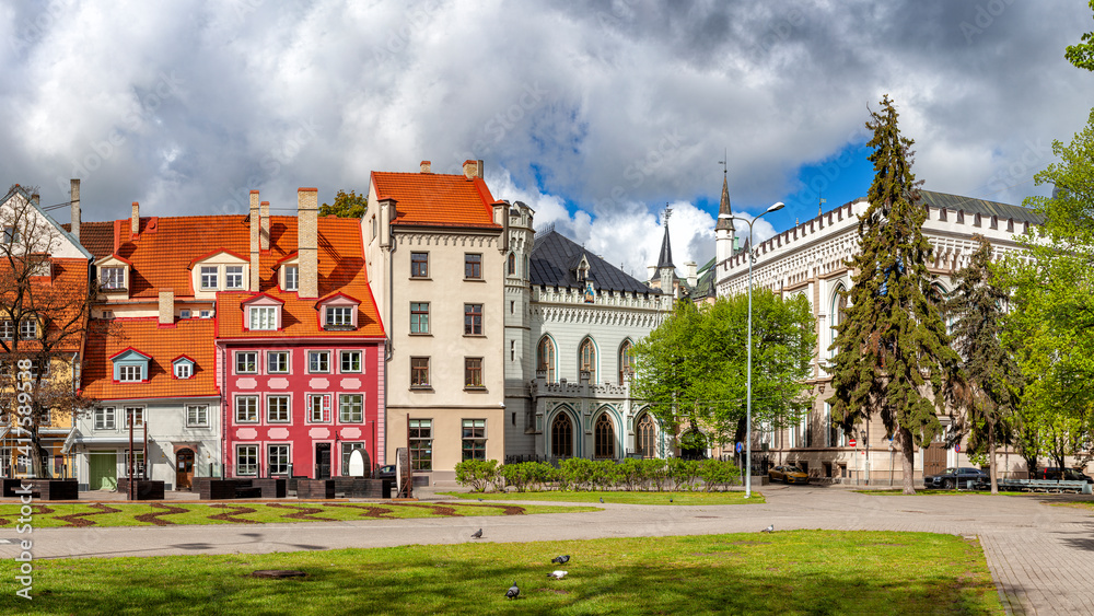 The Livu Square in Riga Old Town, Latvia