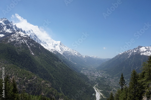 View on Mont Blanc in clouds