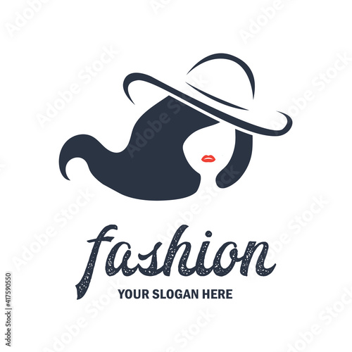 fashion and beauty logo emblems and insignia with text space for your slogan tag line. vector illustration