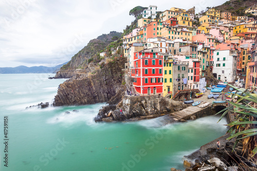 Bild auf Leinwand Riomaggiore, Mediterranea 5 Terre, the fisherman village of the new PIXAR'S Luca movie