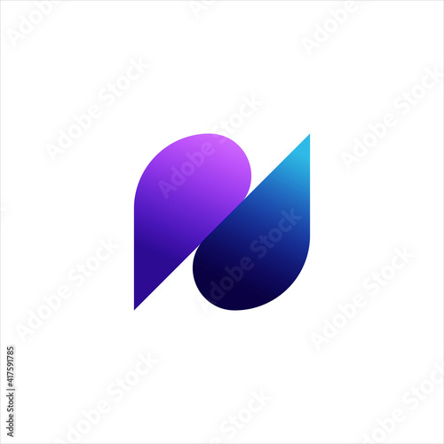 N Modern Letter Initial Logo Design - Creative N Letter Logo Design Vector - Modern N Logo Mark