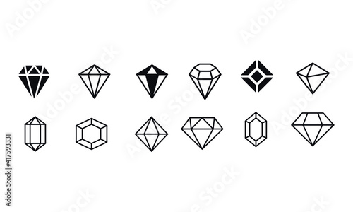  Diamond Icons vector design 