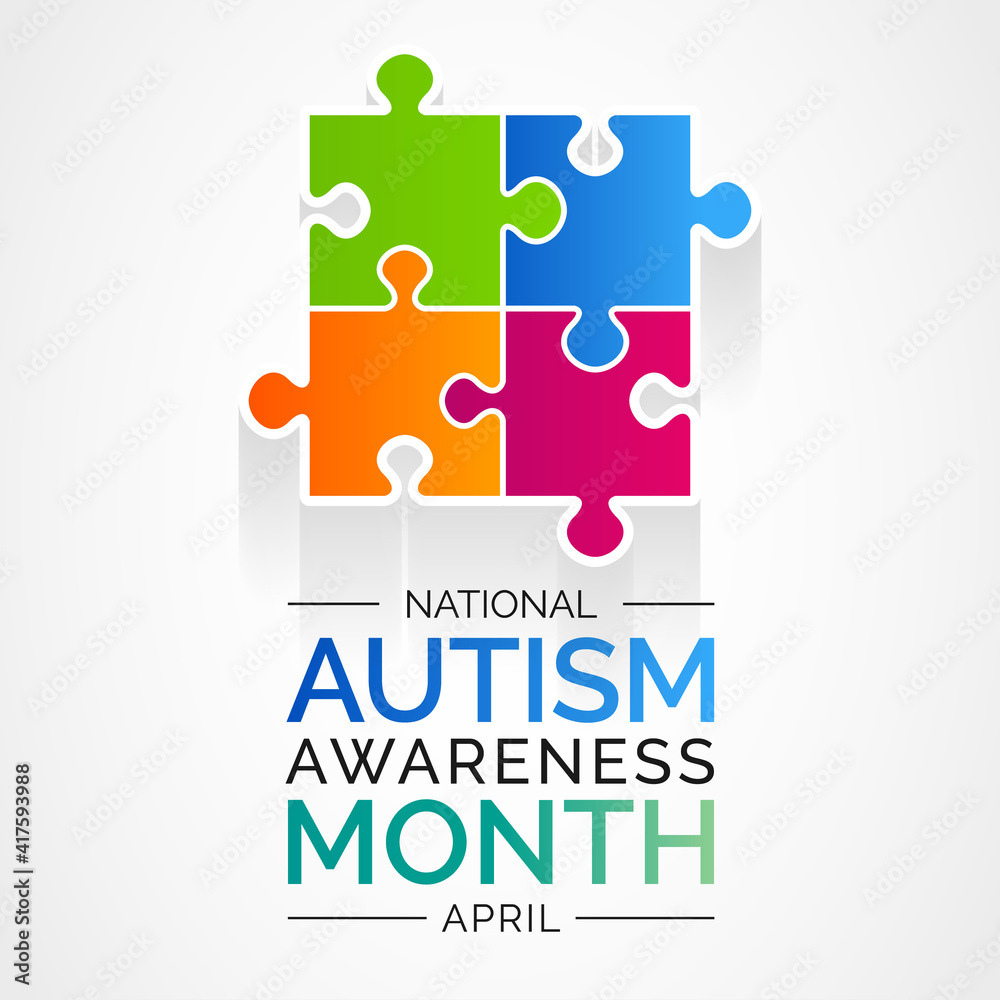 Vector illustration on the theme of National Autism awareness month observed each year during April across United States. Vector illustration on the theme of National Autism awareness month observed each year during April across United States.