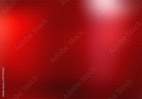 Red glass smooth surface covered subtle mosaic dots. Abstract textured background.