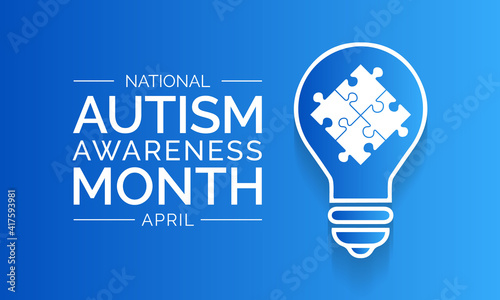 Vector illustration on the theme of National Autism awareness month observed each year during April across United States.