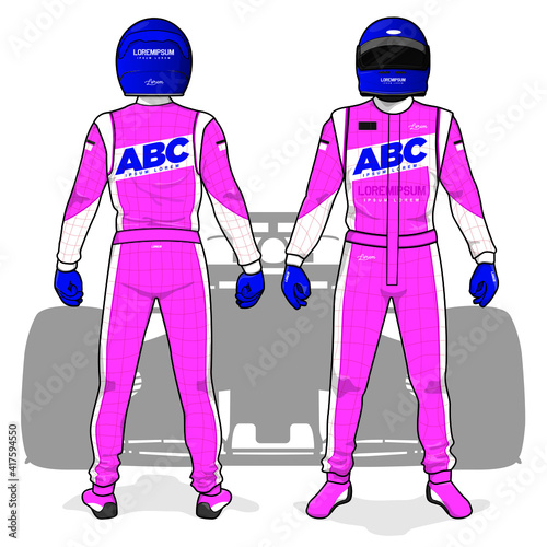 Racing driver uniform template mockup design