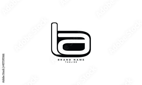 BLA, LA, Abstract initial monogram letter alphabet logo design