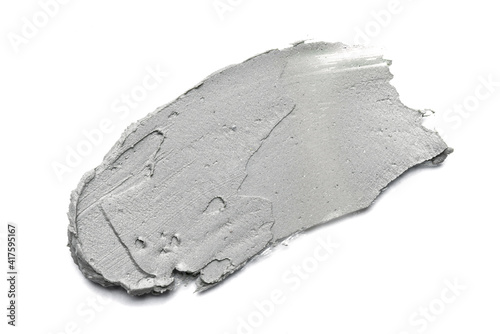 Fotografia Smear of cosmetic clay isolated on a white background.
