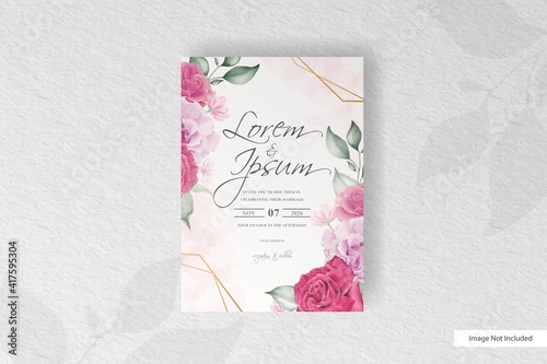 Elegant Floral Frame wedding invitation card template