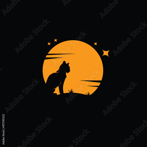 Vector cat silhouette logo