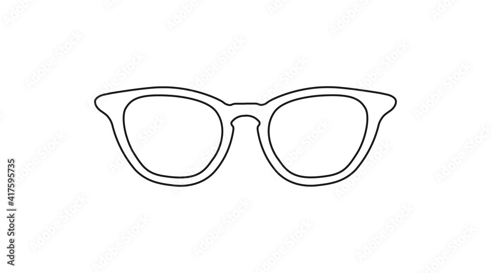 Vector Isolated Illustration of a Glasses frame on a white background. Black and white illustration Vector Isolated Illustration of a Glasses frame on a white background. Black and white illustration