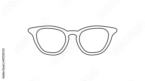 Vector Isolated Illustration of a Glasses frame on a white background. Black and white illustration