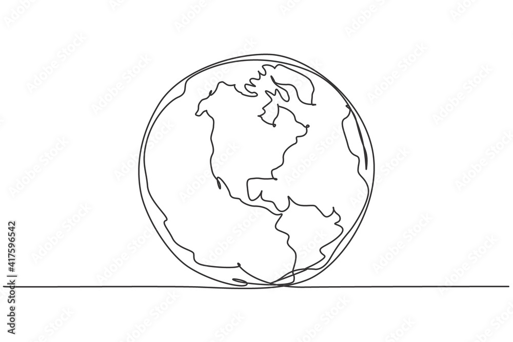 DESSIN DE GLOBE TERRESTRE MINIMALISTE Stock Vector