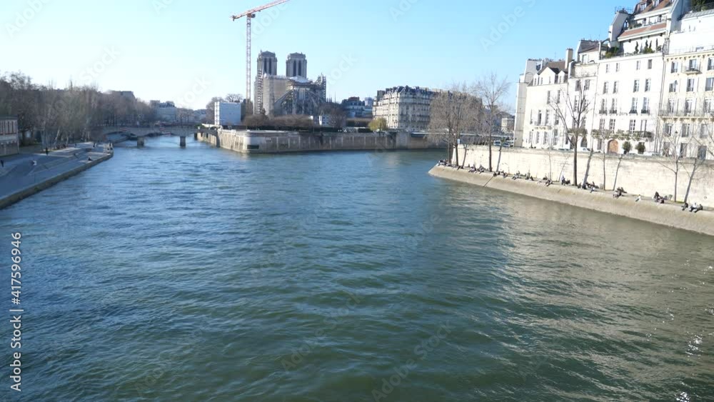 The Seine river in Paris. february 2021