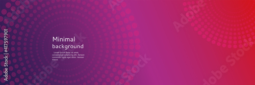 Piolet abstract vector long banner. Minimal style pattern with dotted circle for social networks with space for text.