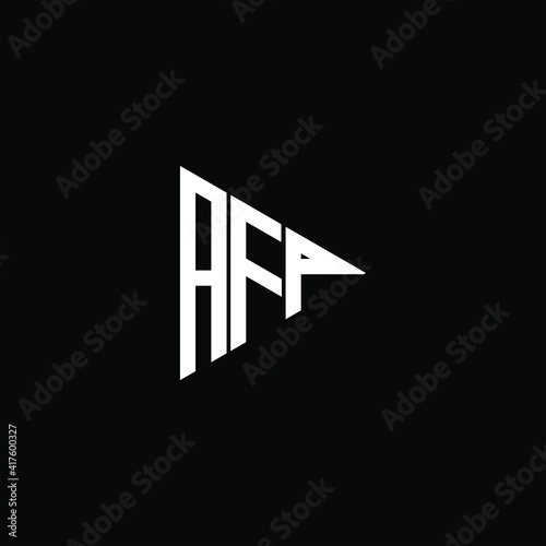 A F P letter logo abstract design on black color background. afp alphabet photo