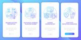 Safe online pharmacy signs onboarding mobile app page screen with concepts. Client data protection walkthrough 5 steps graphic instructions. UI vector template with RGB color illustrations