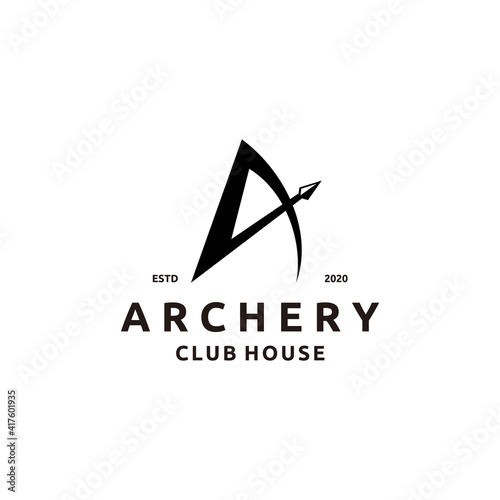 Initial Letter A with Arrowhead for Archer Archery Outdoor Apparel Gear Hunter Logo Design