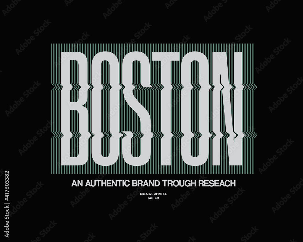 Text graphic illustration, boston, perfect for t-shirts, hoodies, shirts etc.