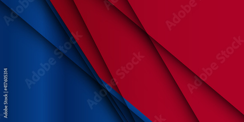 Modern red blue abstract background. Red-blue geometric rumpled triangular low poly origami style gradient illustration graphic background. Vector polygonal design for your business. 