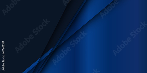 Modern white dark blue background with abstract graphic elements for presentation background design. Blue angle arrow overlap vector background on space for text and message artwork design 