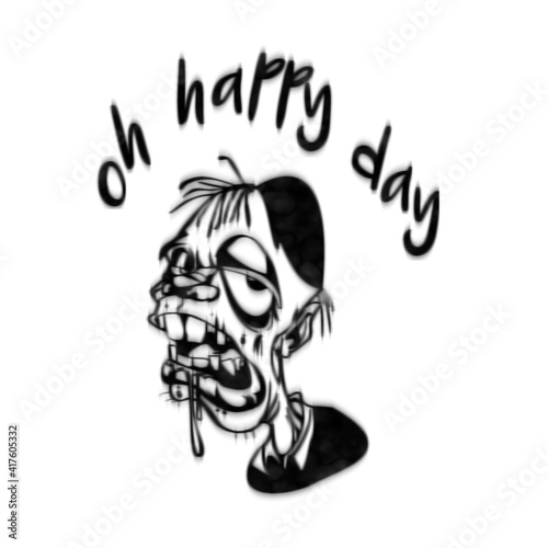 illustration with the words oh happy day.