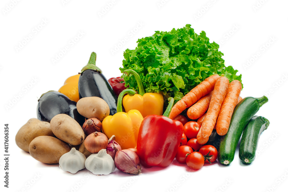 Fresh vegetables isolated on white. High quality photo. Fresh vegetables isolated on white. High quality photo.