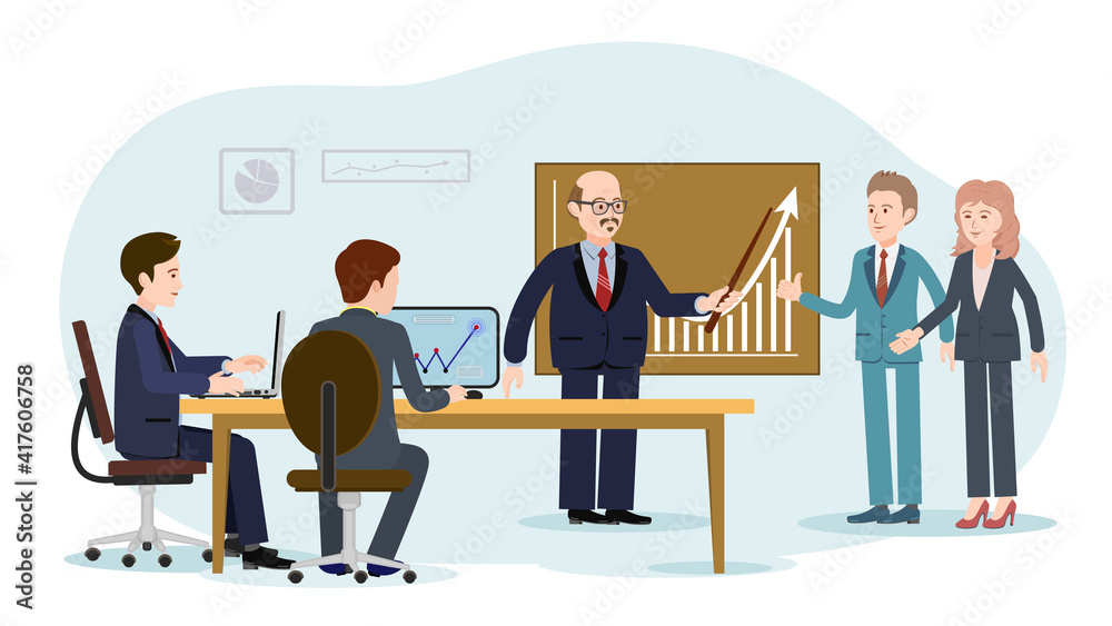 Marketing planning. People working together in the office to implement the  plan. Marketing of the company. Vector for animation. Editable strokes. All  the details are on separate layers. Stock Vector | Adobe