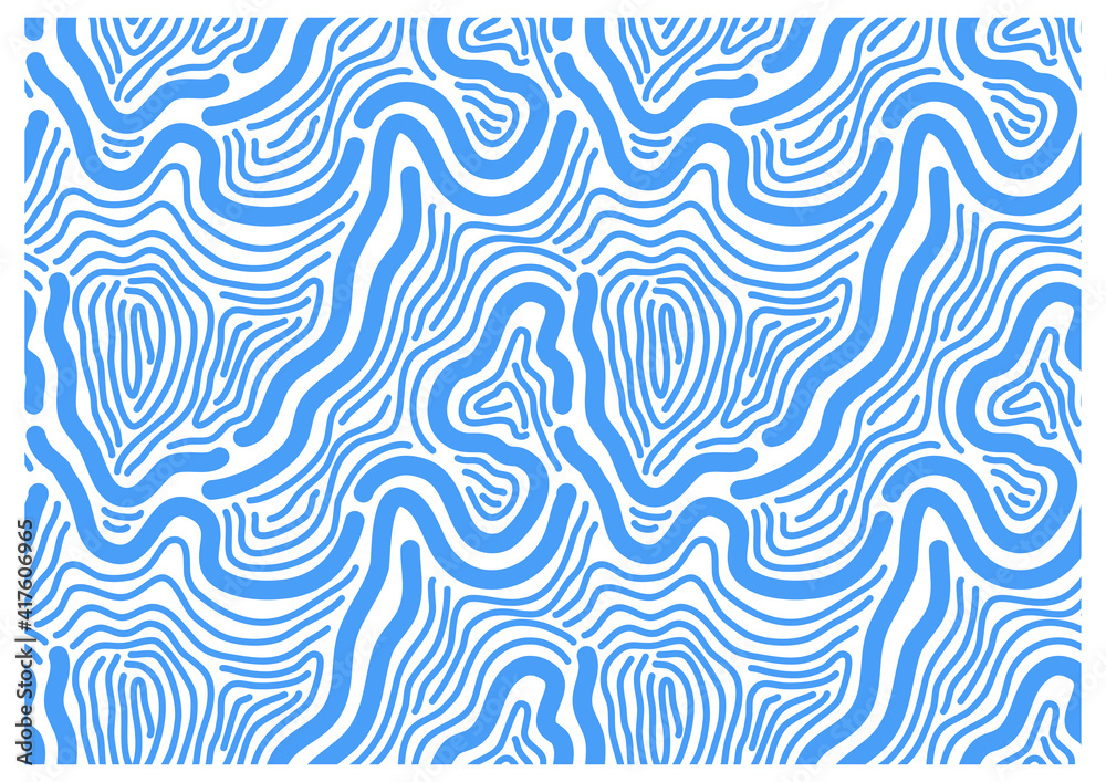 Pattern of blue lines of top view waves.