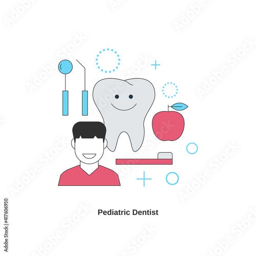 Dental services concept. Pediatric dentist.