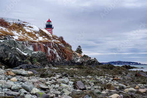 West Quoddy Head Light,  Lubec, Maine, is the easternmost point of the contiguous United States. photo