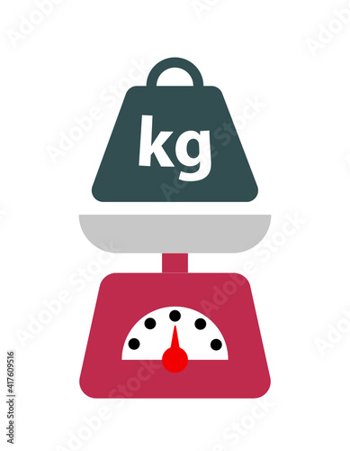 kitchen scales icon, weight, vector illustration 