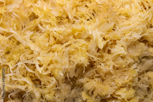 homemade fresh and raw sauerkraut also to use as background
