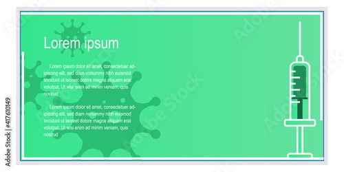 Getting vaccinated stops corona. flat style, concept of vaccination, injection, isolated vector illustration