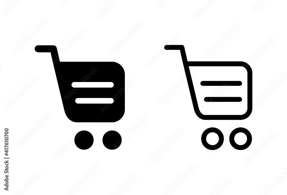 Shopping icon set. Shopping cart icon. Trolley icon vector Shopping icon set. Shopping cart icon. Trolley icon vector