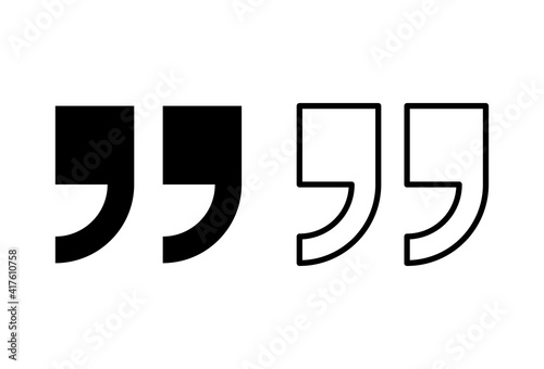 Quote icon set. Quotation mark symbol.