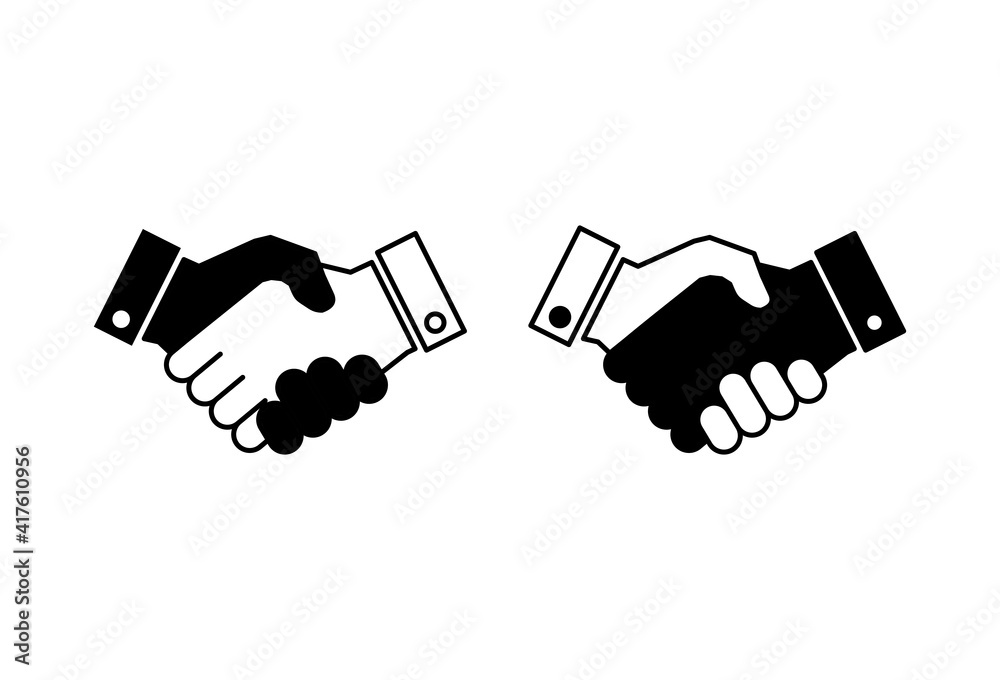 Handshake icon set. business handshake. contact agreement