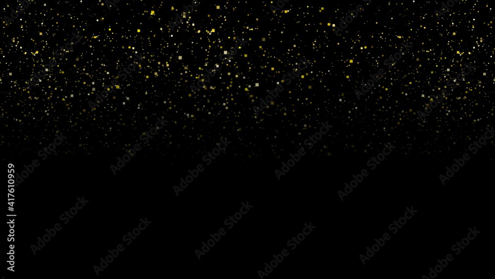Abstract golden glowing dust particles background