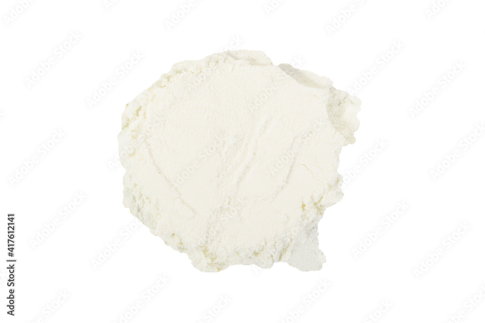 close up of powdered milk and spoon for baby on isolated white background close up of powdered milk and spoon for baby on isolated white background