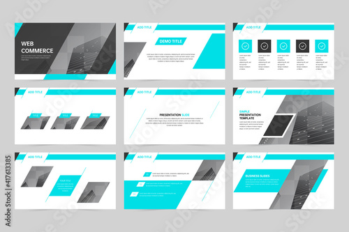 Blue geometric business promotion presentation slides